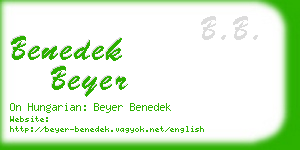 benedek beyer business card